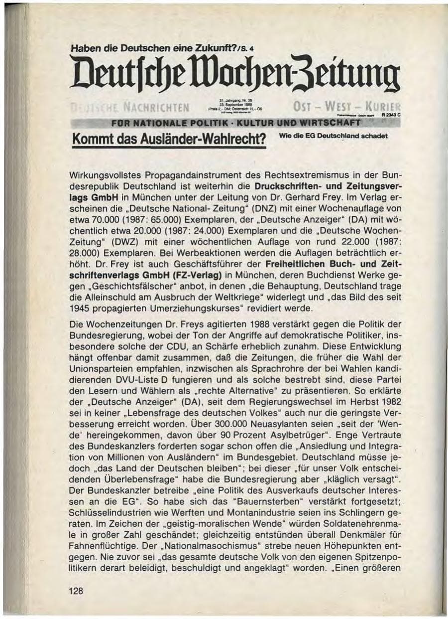 Seite 130 des Verfassungsschutzbericht 1988 Bayern