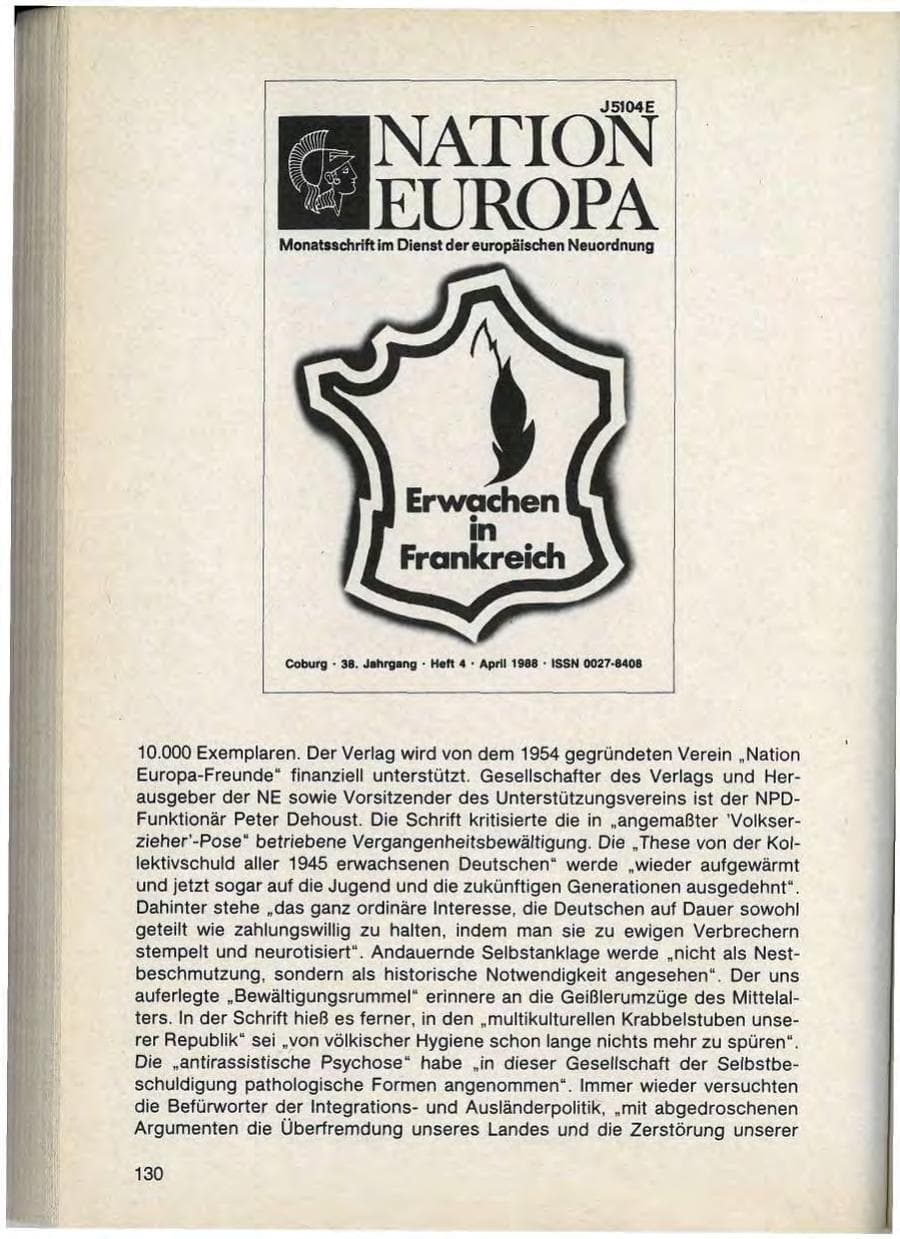 Seite 132 des Verfassungsschutzbericht 1988 Bayern