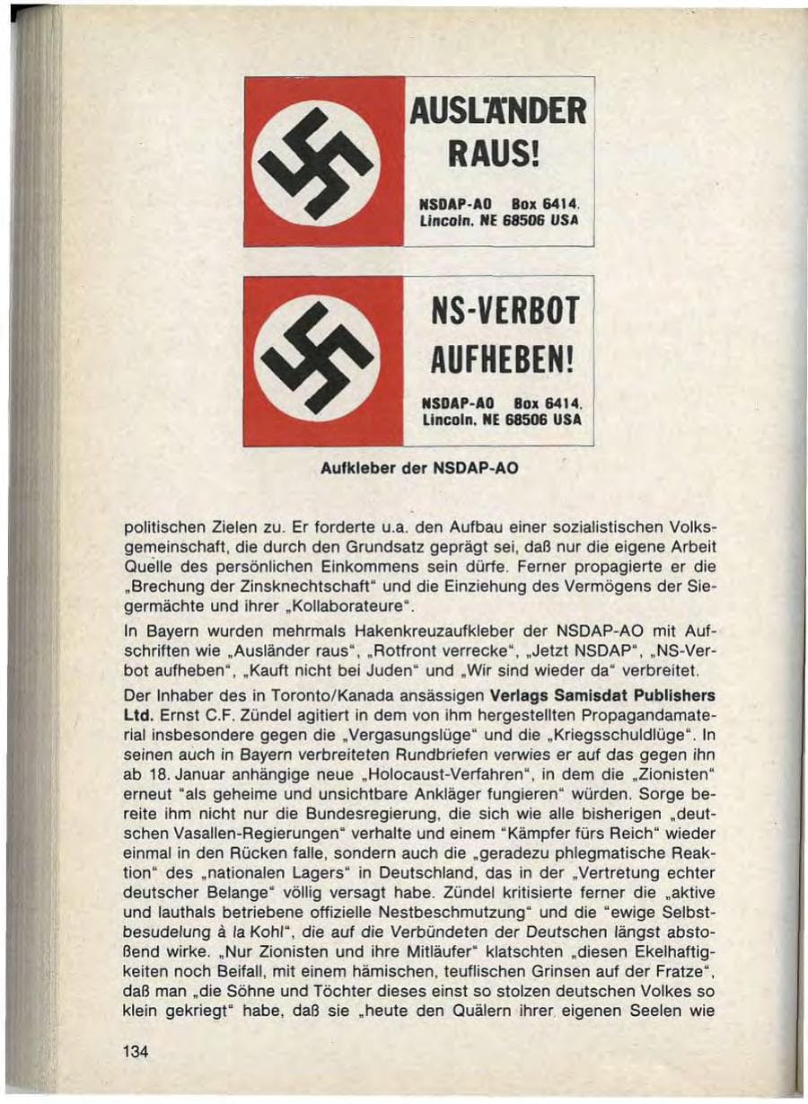 Seite 136 des Verfassungsschutzbericht 1988 Bayern