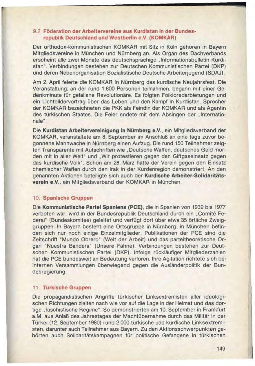 Seite 151 des Verfassungsschutzbericht 1988 Bayern