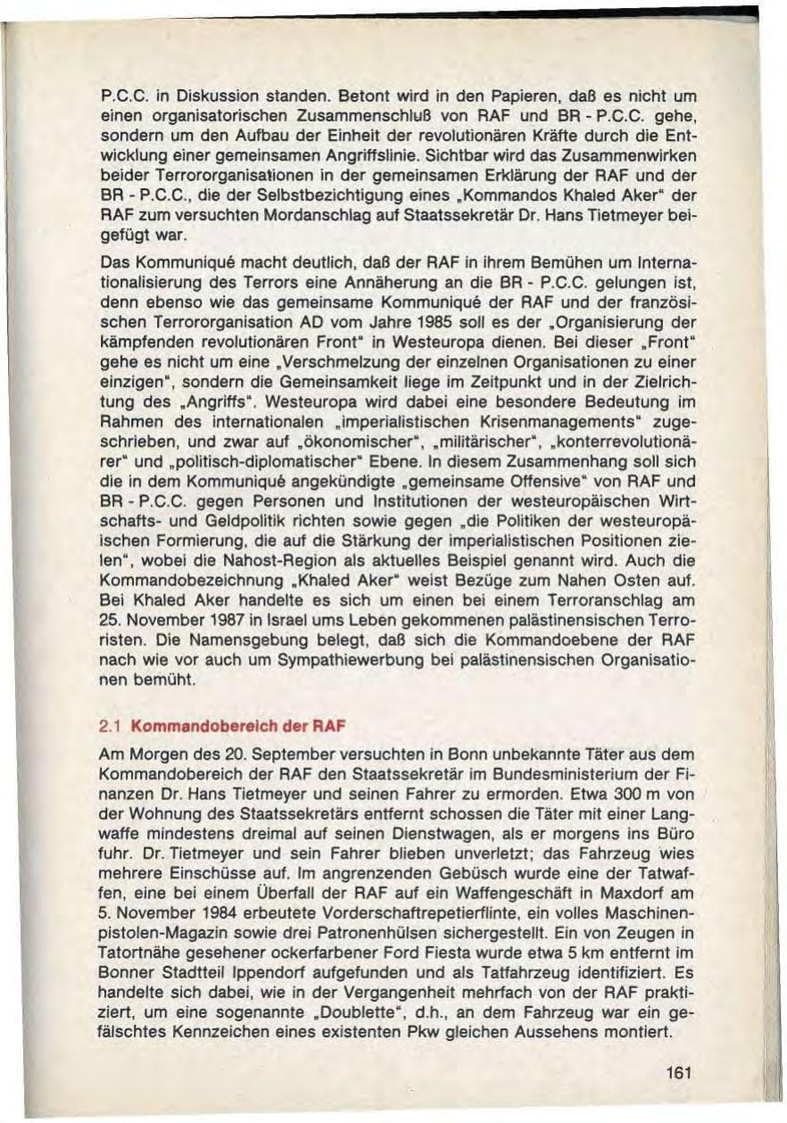 Seite 163 des Verfassungsschutzbericht 1988 Bayern