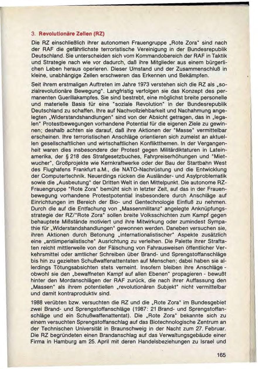 Seite 167 des Verfassungsschutzbericht 1988 Bayern