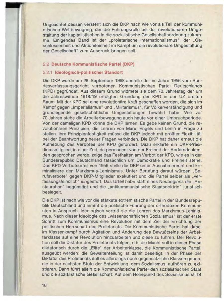 Seite 18 des Verfassungsschutzbericht 1988 Bayern