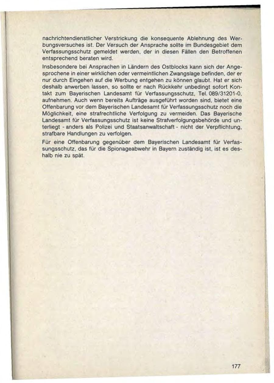 Seite 181 des Verfassungsschutzbericht 1988 Bayern