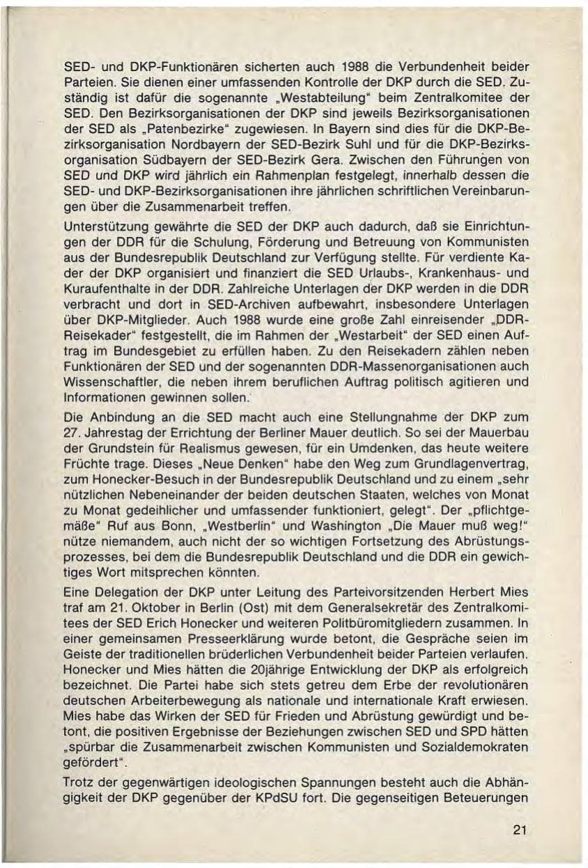 Seite 23 des Verfassungsschutzbericht 1988 Bayern
