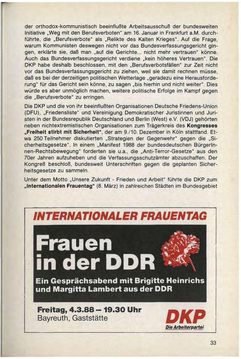 Seite 35 des Verfassungsschutzbericht 1988 Bayern