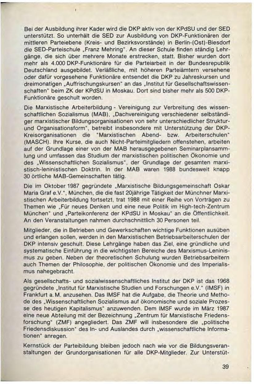 Seite 41 des Verfassungsschutzbericht 1988 Bayern