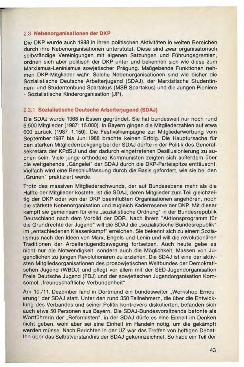 Seite 45 des Verfassungsschutzbericht 1988 Bayern