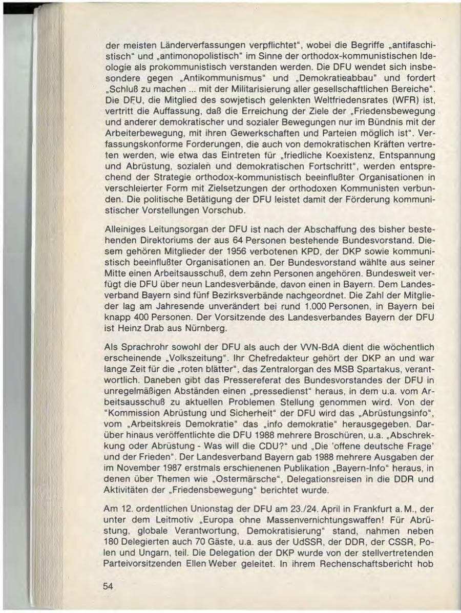 Seite 56 des Verfassungsschutzbericht 1988 Bayern