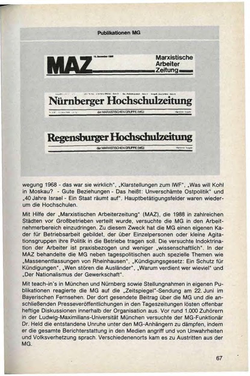 Seite 69 des Verfassungsschutzbericht 1988 Bayern