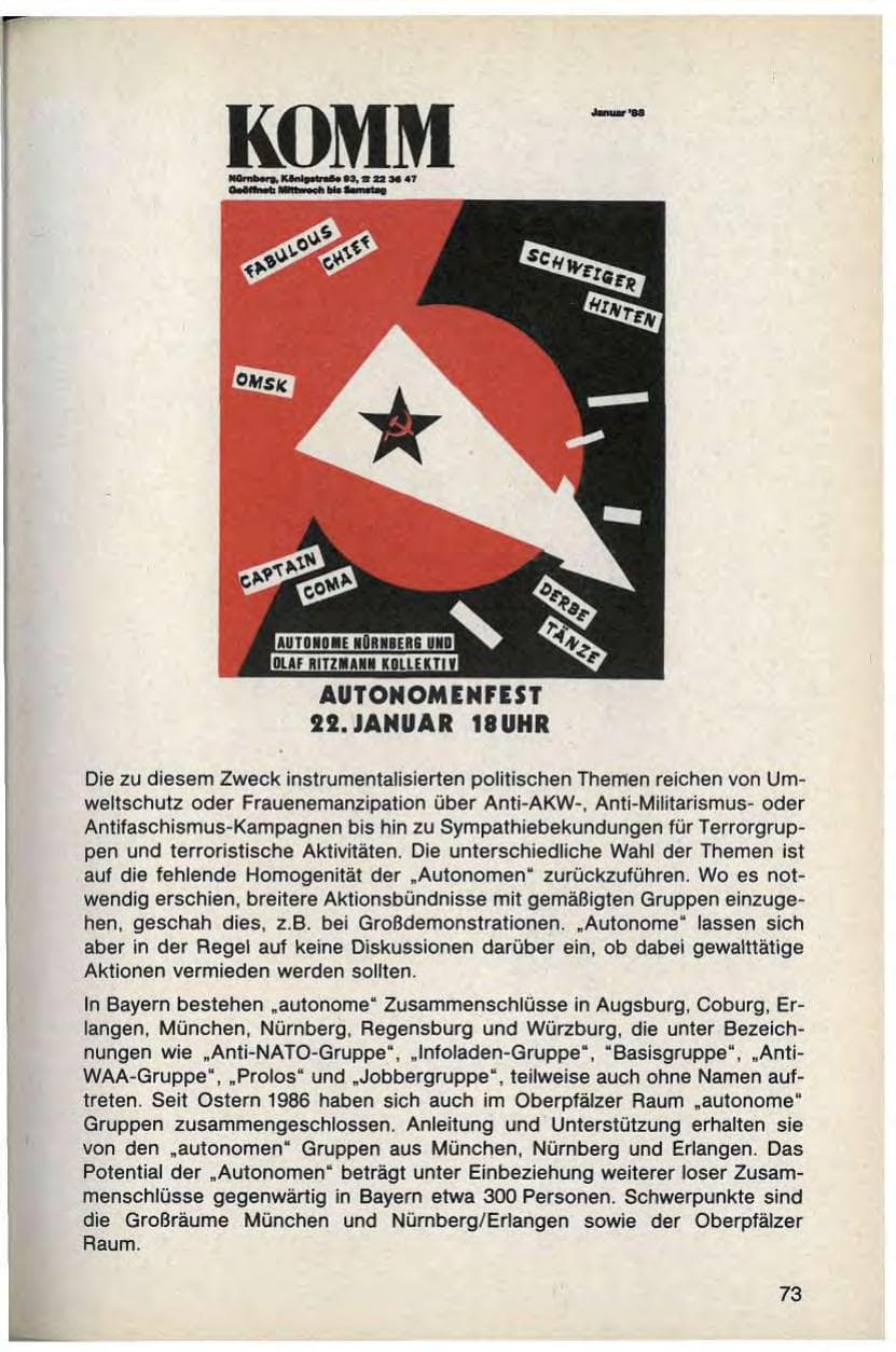 Seite 75 des Verfassungsschutzbericht 1988 Bayern