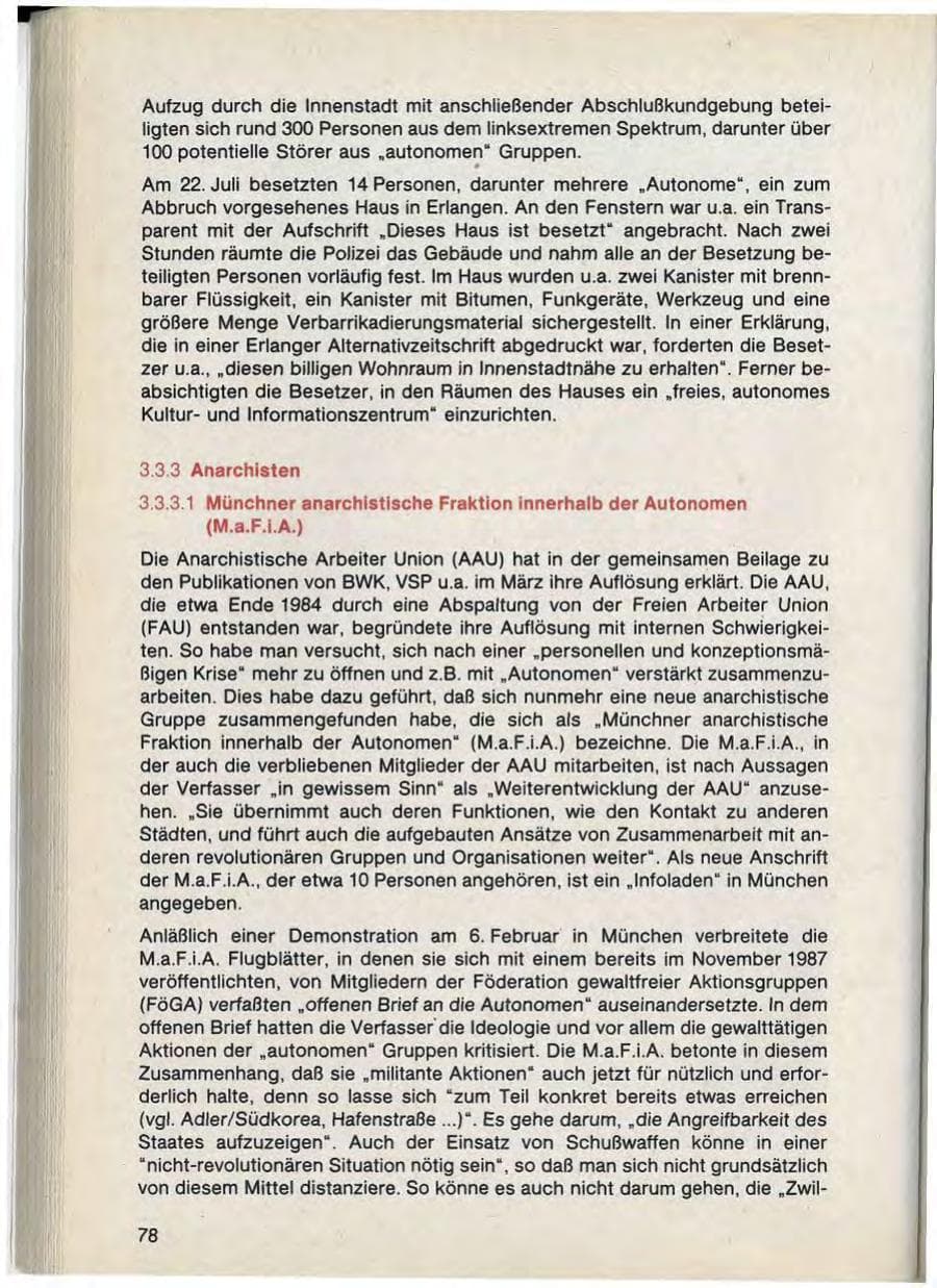 Seite 80 des Verfassungsschutzbericht 1988 Bayern
