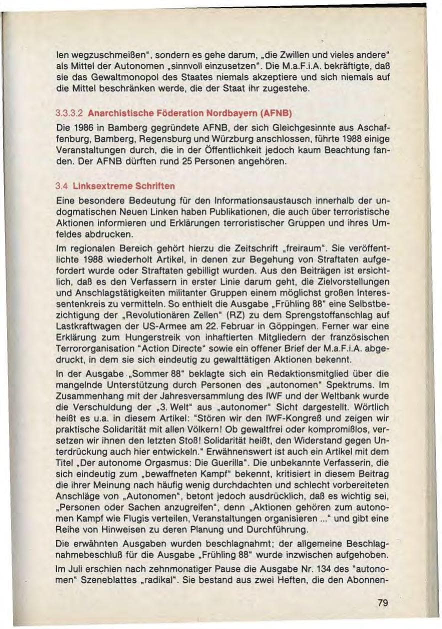 Seite 81 des Verfassungsschutzbericht 1988 Bayern