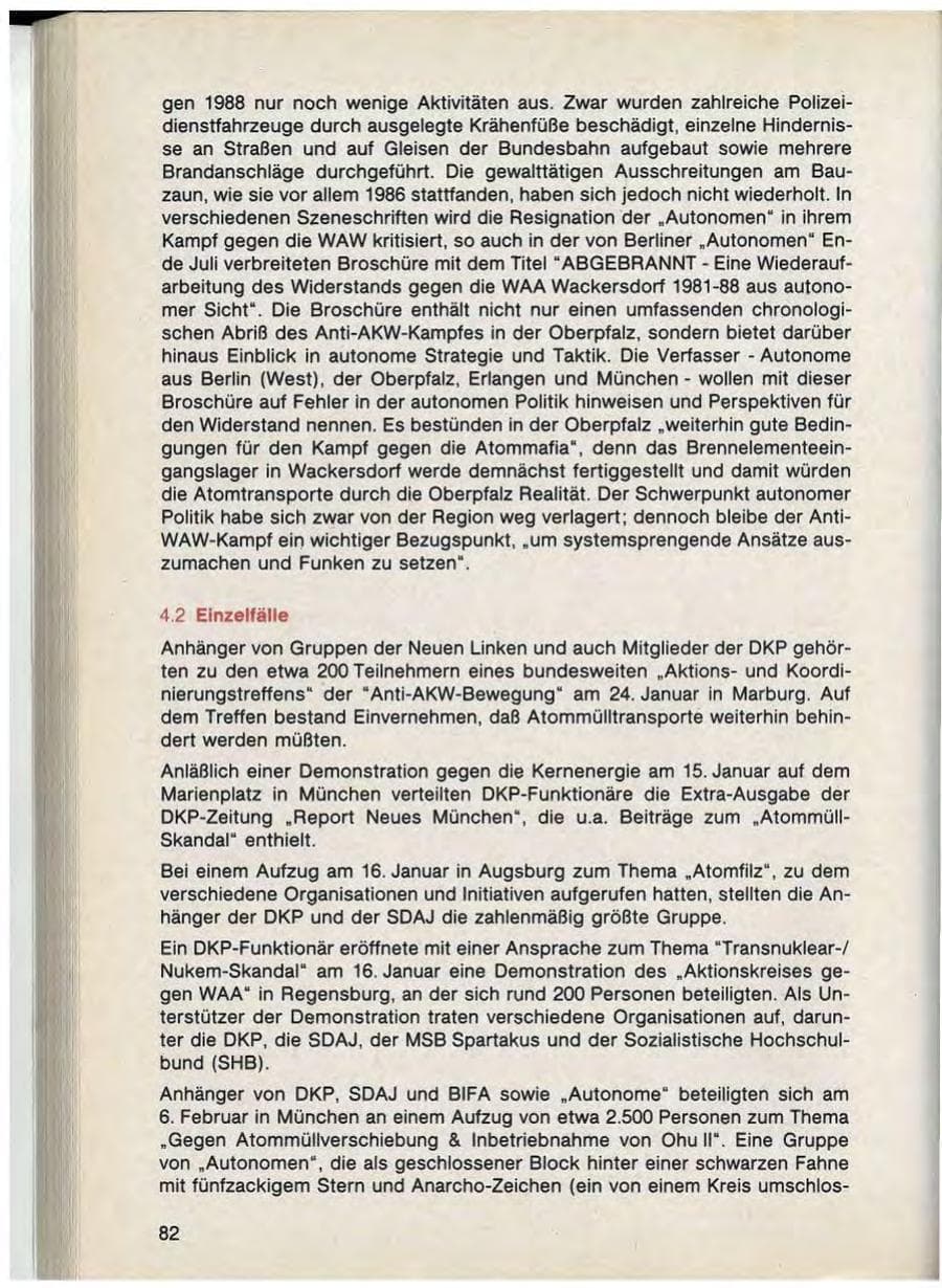 Seite 84 des Verfassungsschutzbericht 1988 Bayern