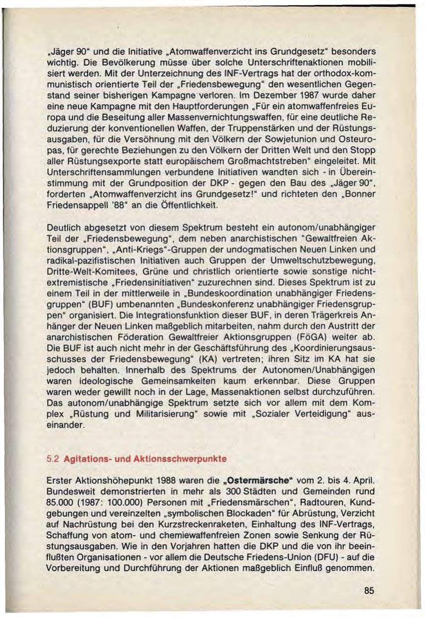 Seite 87 des Verfassungsschutzbericht 1988 Bayern