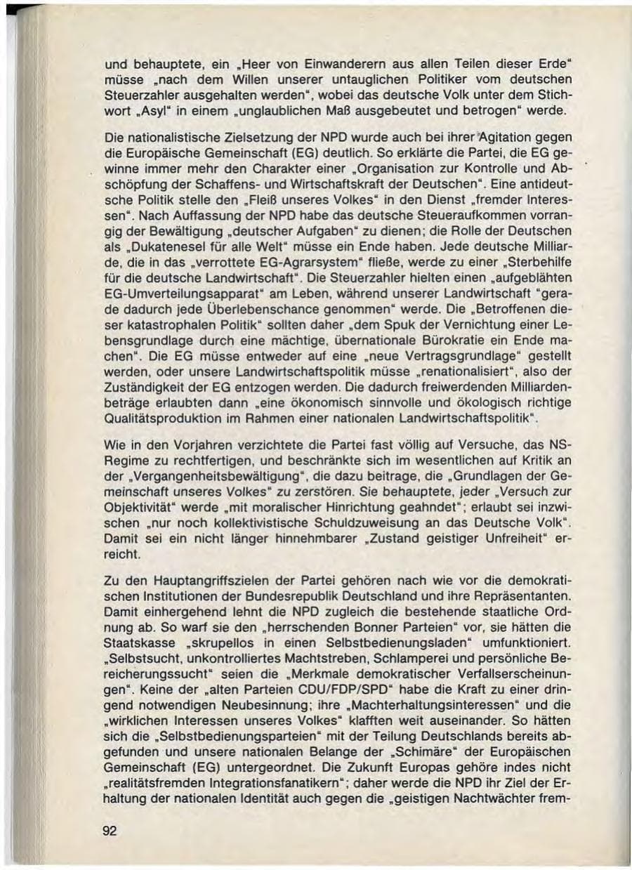 Seite 94 des Verfassungsschutzbericht 1988 Bayern