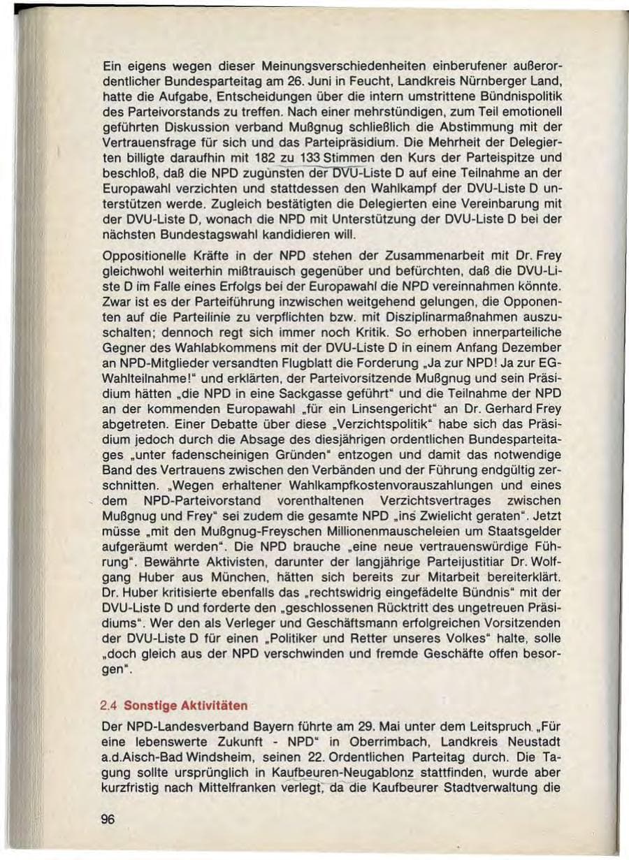 Seite 98 des Verfassungsschutzbericht 1988 Bayern