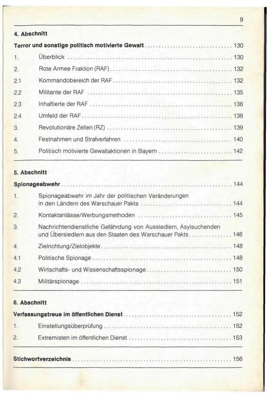 Seite 11 des Verfassungsschutzbericht 1989 Bayern