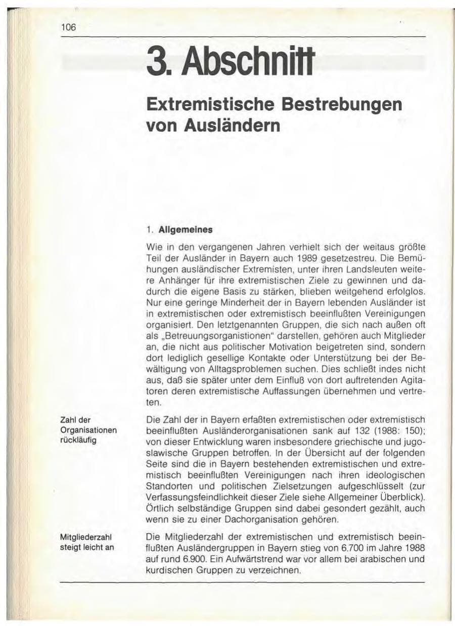 Seite 108 des Verfassungsschutzbericht 1989 Bayern