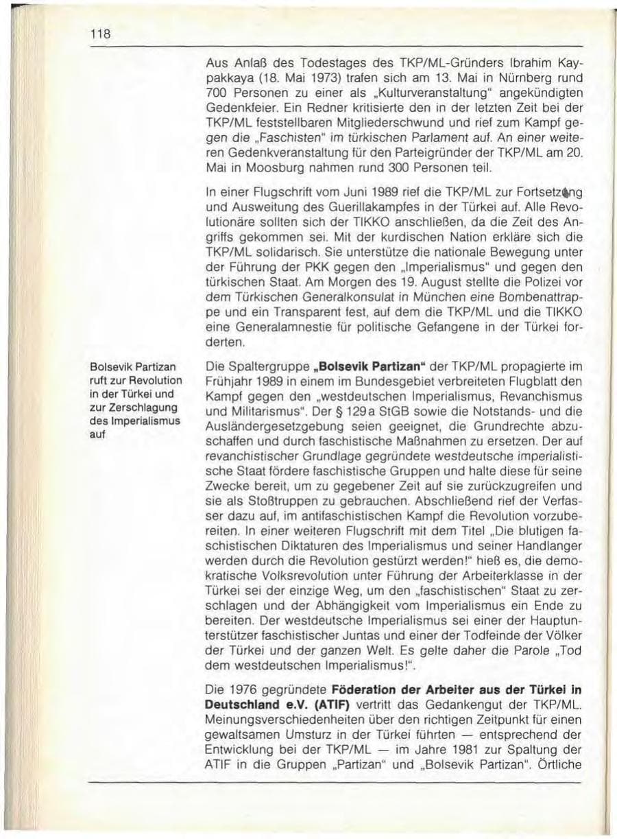 Seite 120 des Verfassungsschutzbericht 1989 Bayern