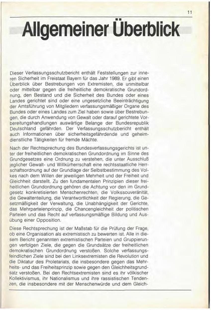 Seite 13 des Verfassungsschutzbericht 1989 Bayern