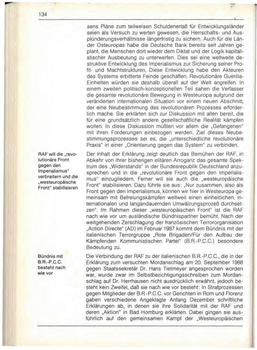 Seite 136 des Verfassungsschutzbericht 1989 Bayern