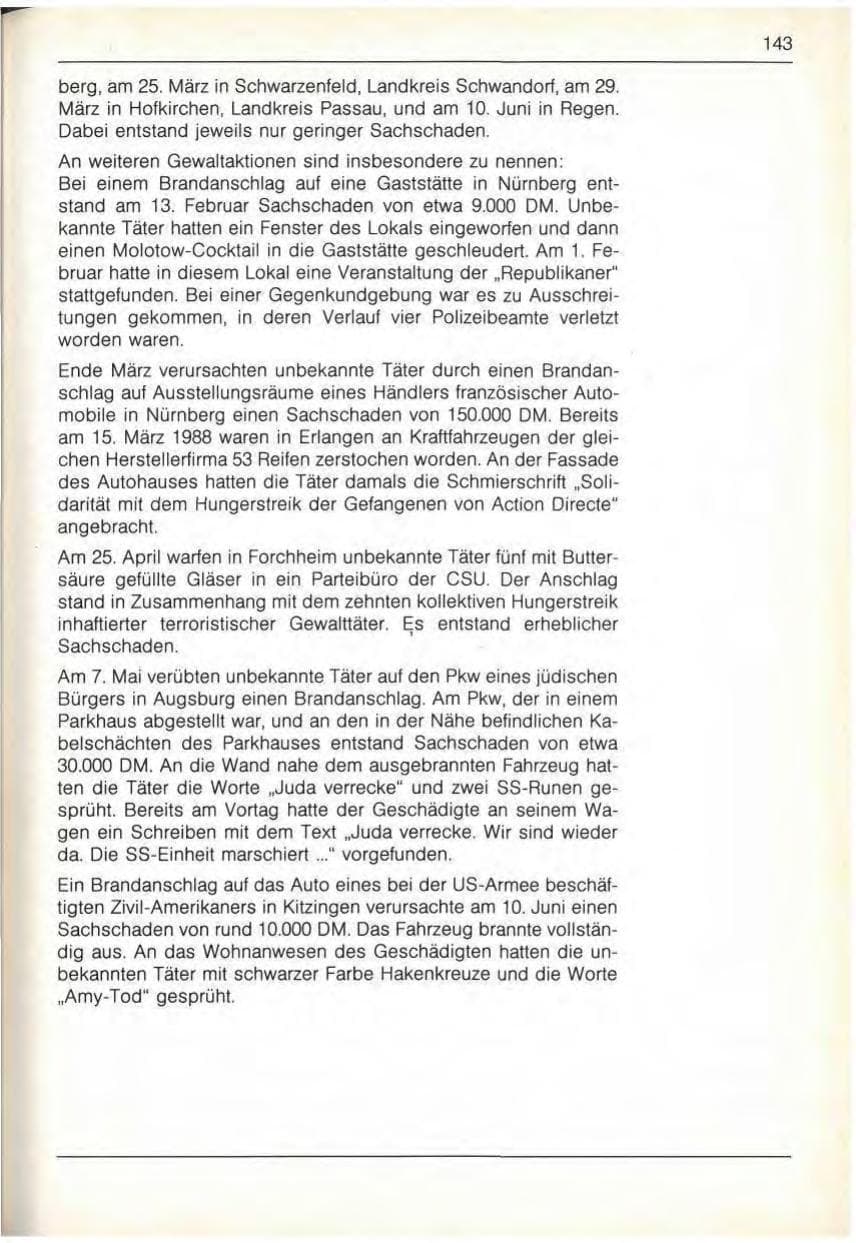 Seite 145 des Verfassungsschutzbericht 1989 Bayern