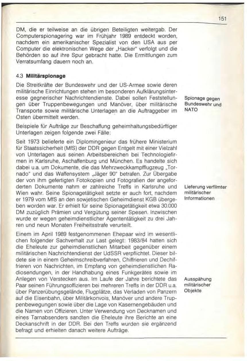 Seite 153 des Verfassungsschutzbericht 1989 Bayern