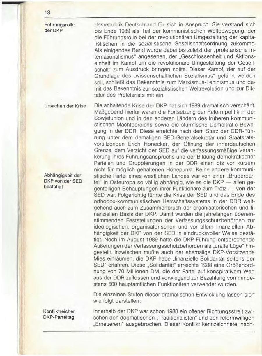 Seite 20 des Verfassungsschutzbericht 1989 Bayern