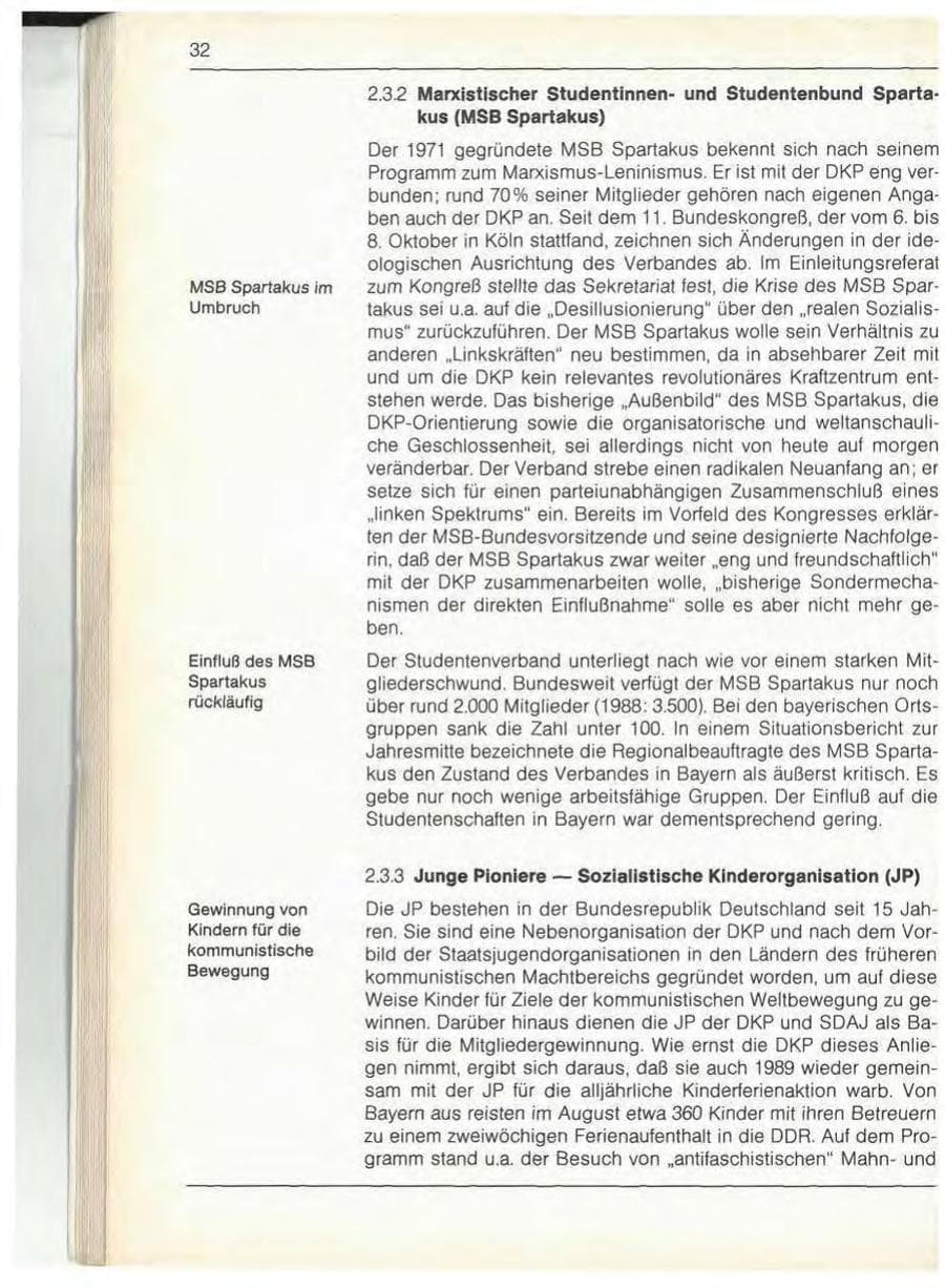 Seite 34 des Verfassungsschutzbericht 1989 Bayern