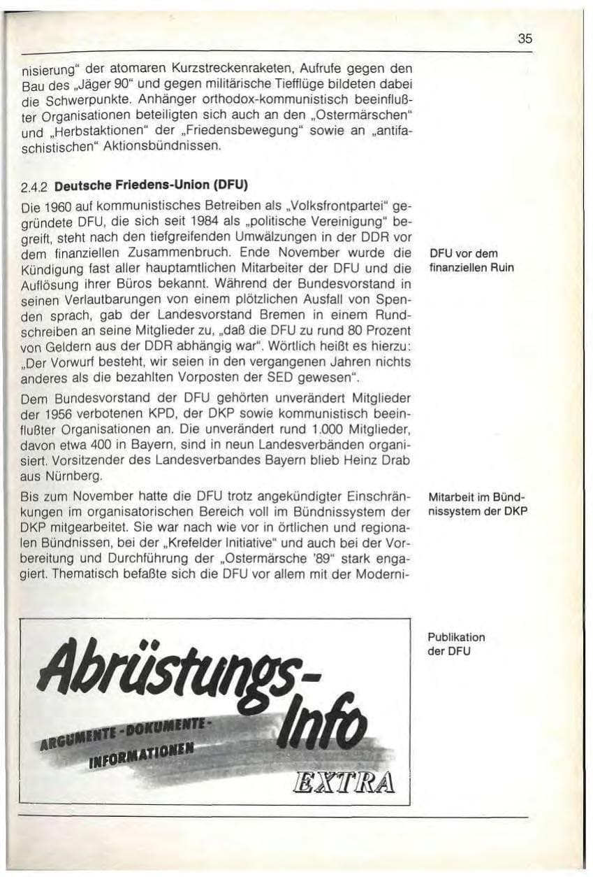 Seite 37 des Verfassungsschutzbericht 1989 Bayern