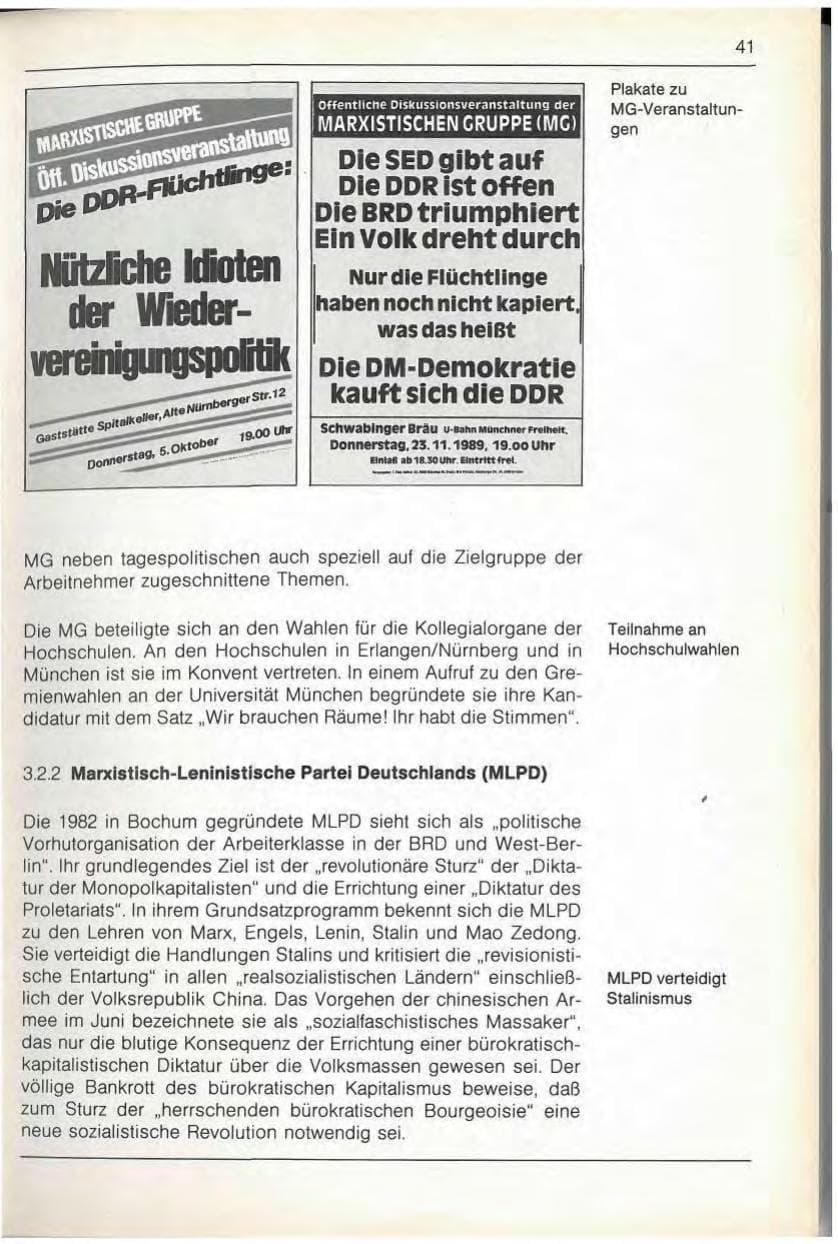 Seite 43 des Verfassungsschutzbericht 1989 Bayern