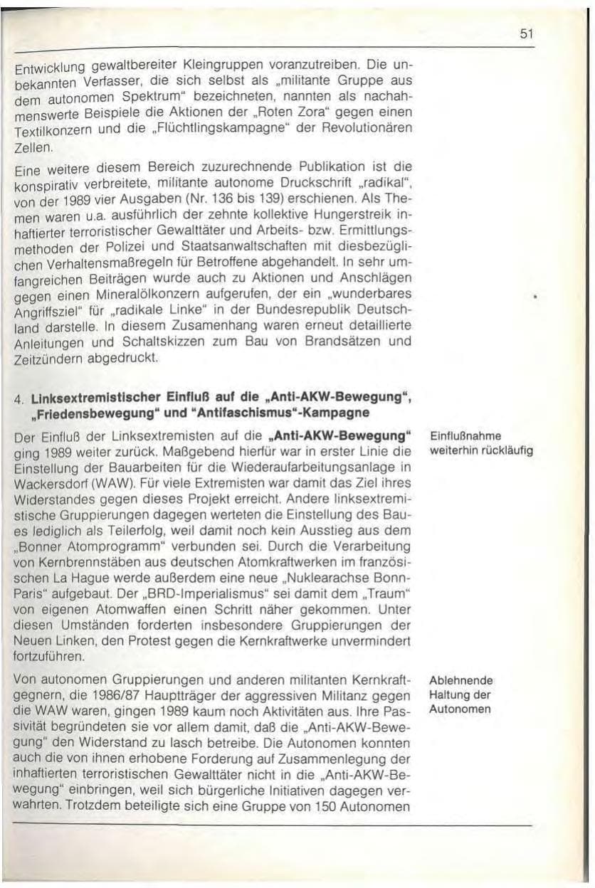 Seite 53 des Verfassungsschutzbericht 1989 Bayern