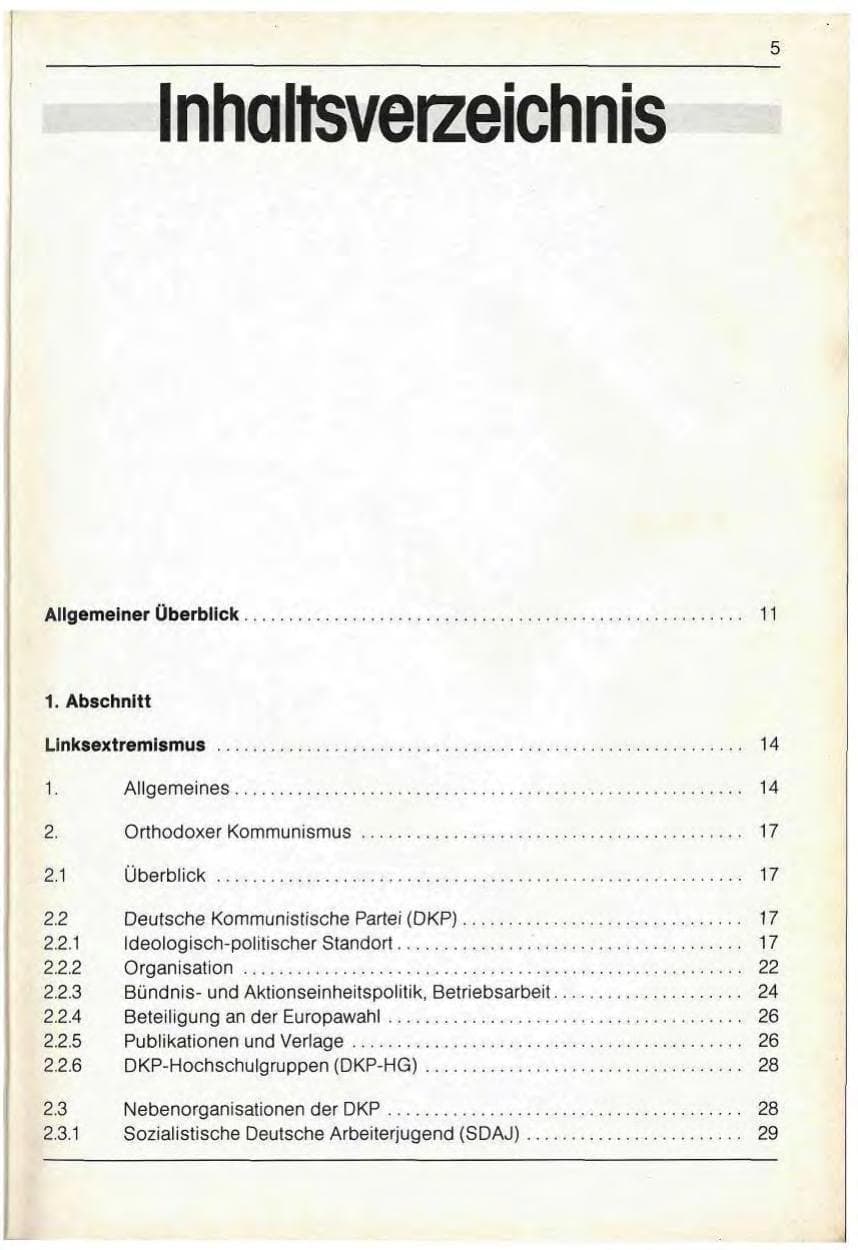 Seite 7 des Verfassungsschutzbericht 1989 Bayern