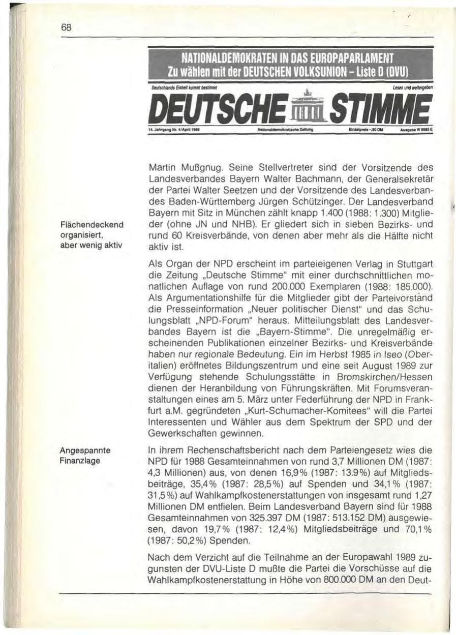 Seite 70 des Verfassungsschutzbericht 1989 Bayern