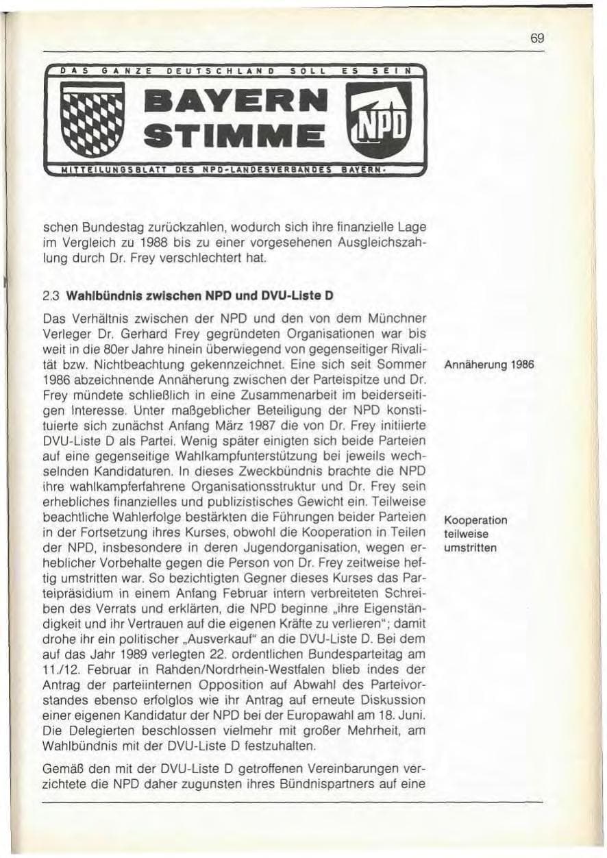 Seite 71 des Verfassungsschutzbericht 1989 Bayern