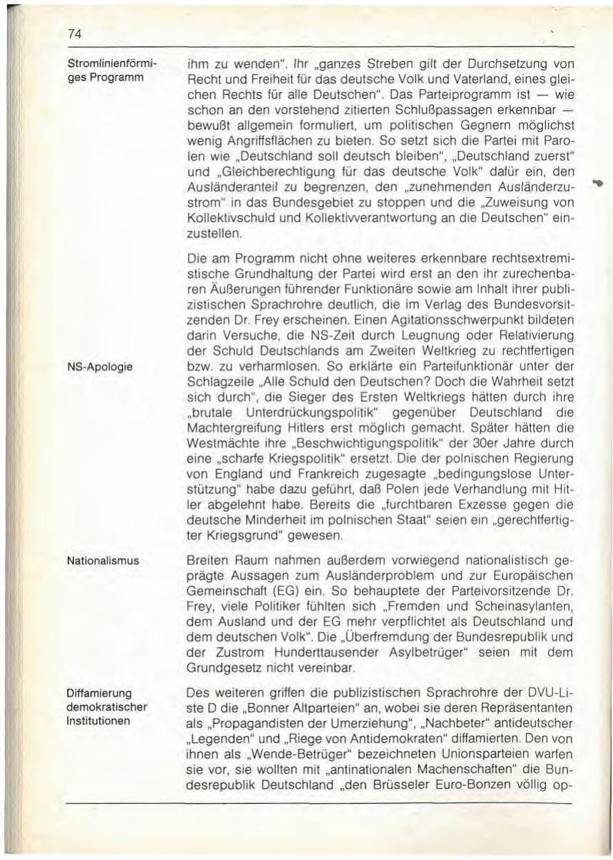 Seite 76 des Verfassungsschutzbericht 1989 Bayern