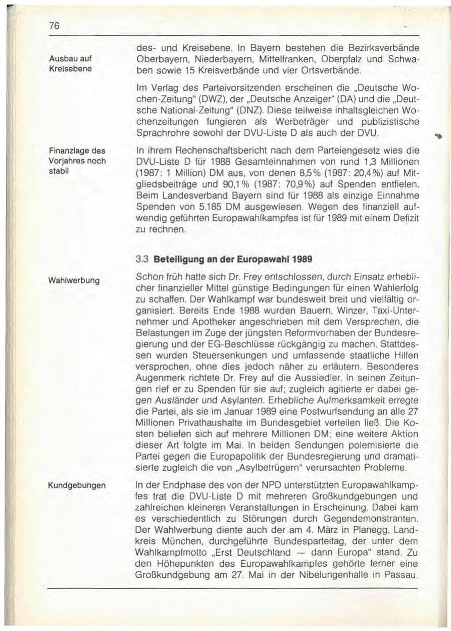 Seite 78 des Verfassungsschutzbericht 1989 Bayern