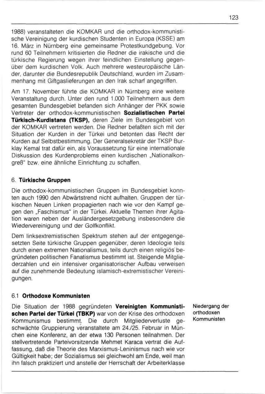 Seite 123 des Verfassungsschutzbericht 1990 Bayern