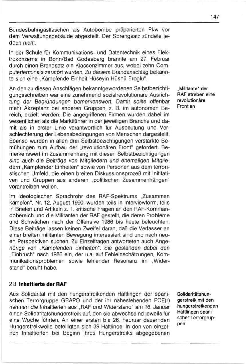 Seite 147 des Verfassungsschutzbericht 1990 Bayern