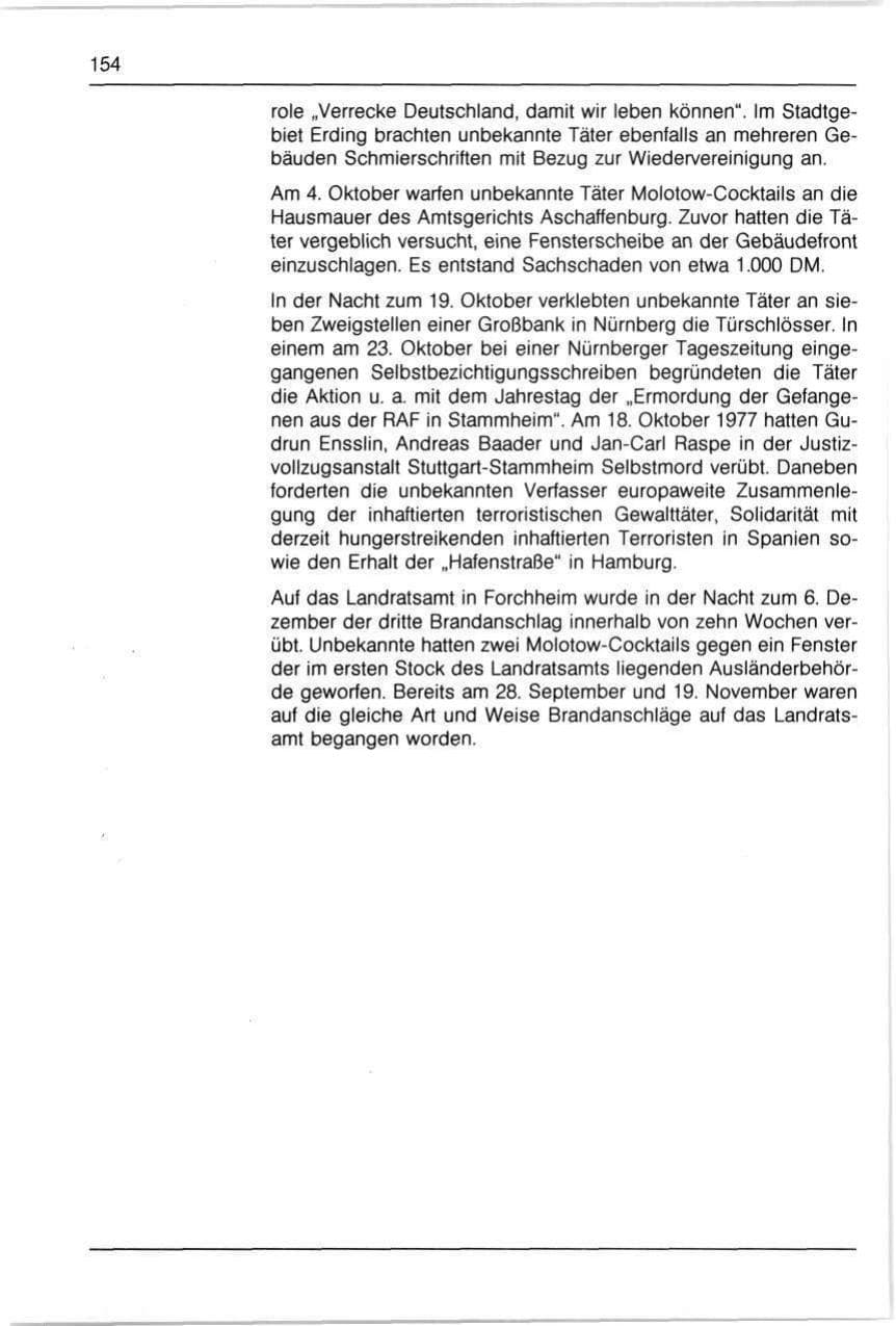 Seite 154 des Verfassungsschutzbericht 1990 Bayern