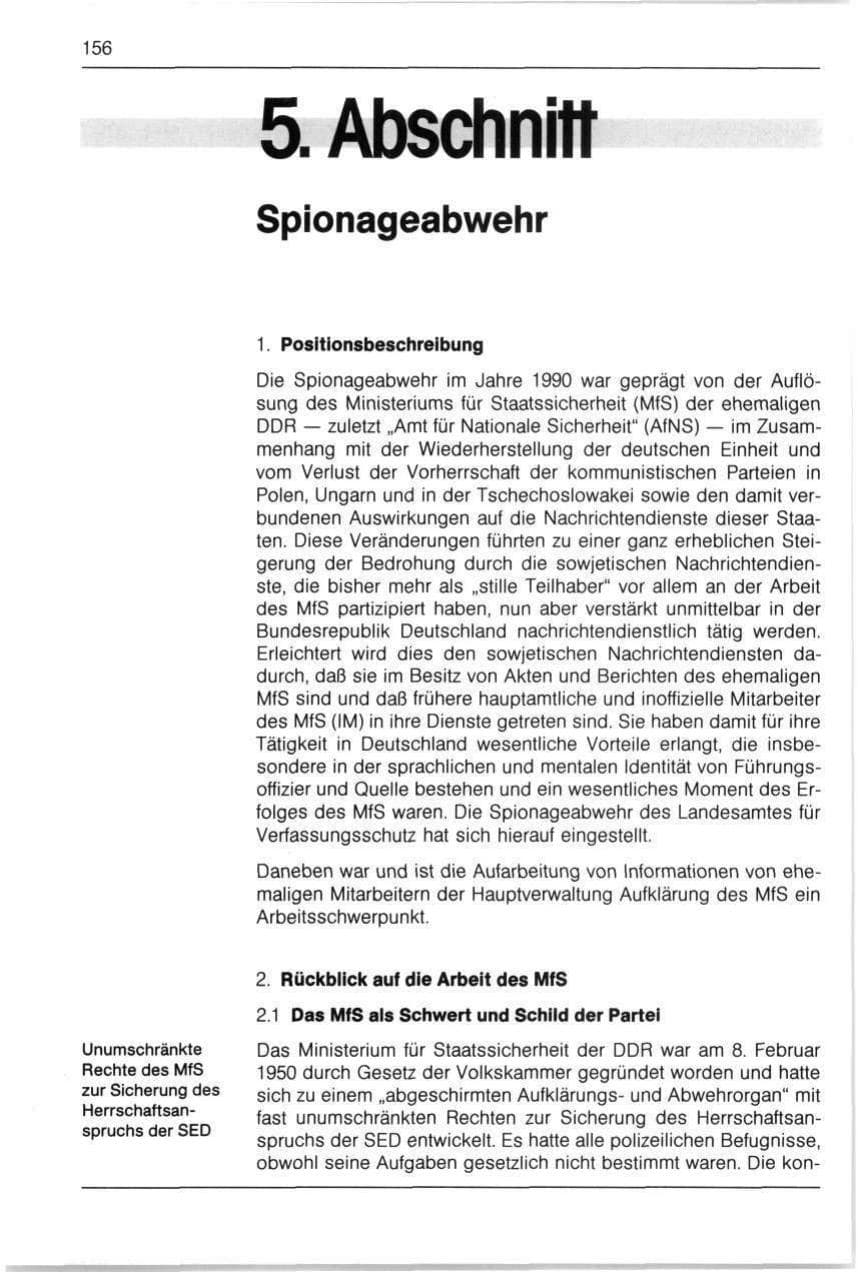 Seite 156 des Verfassungsschutzbericht 1990 Bayern