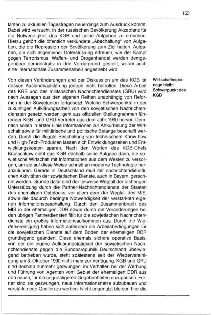 Seite 163 des Verfassungsschutzbericht 1990 Bayern