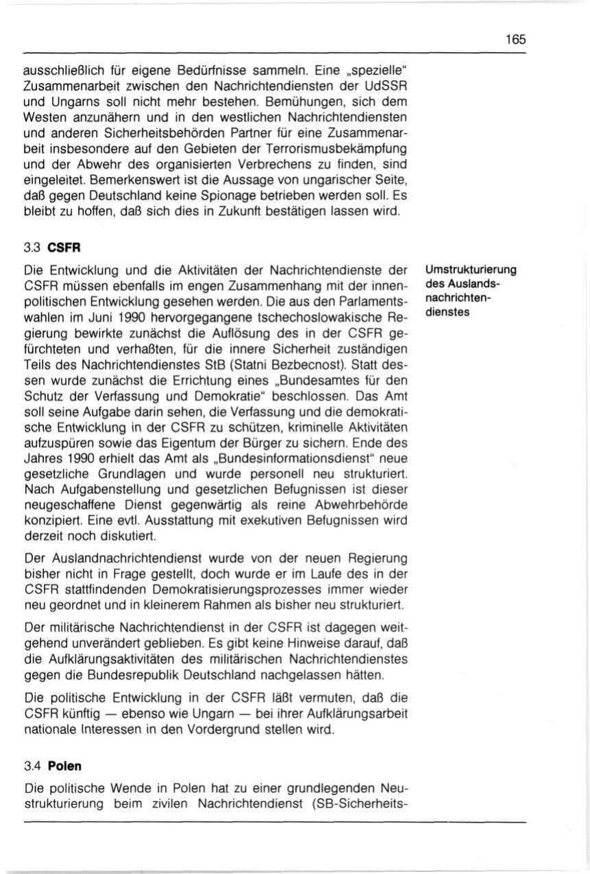 Seite 165 des Verfassungsschutzbericht 1990 Bayern