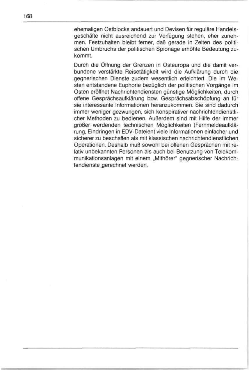Seite 168 des Verfassungsschutzbericht 1990 Bayern
