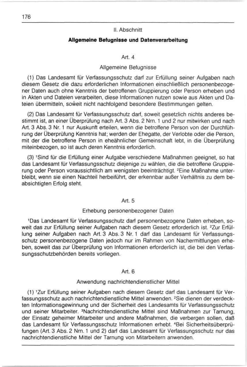 Seite 176 des Verfassungsschutzbericht 1990 Bayern
