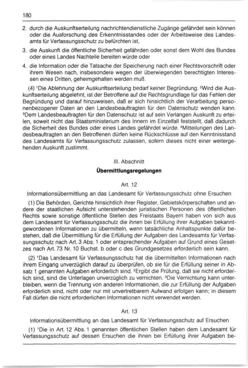Seite 180 des Verfassungsschutzbericht 1990 Bayern