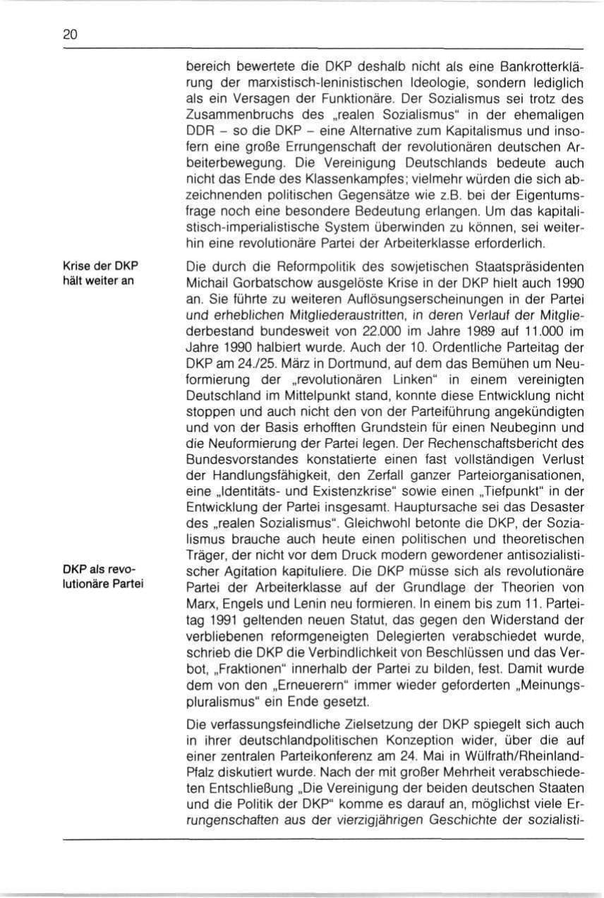 Seite 20 des Verfassungsschutzbericht 1990 Bayern