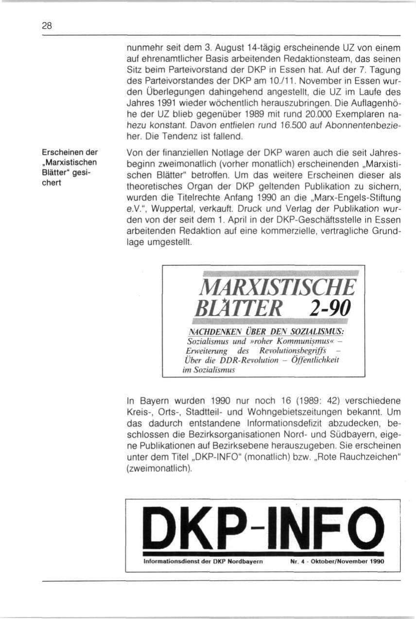 Seite 28 des Verfassungsschutzbericht 1990 Bayern