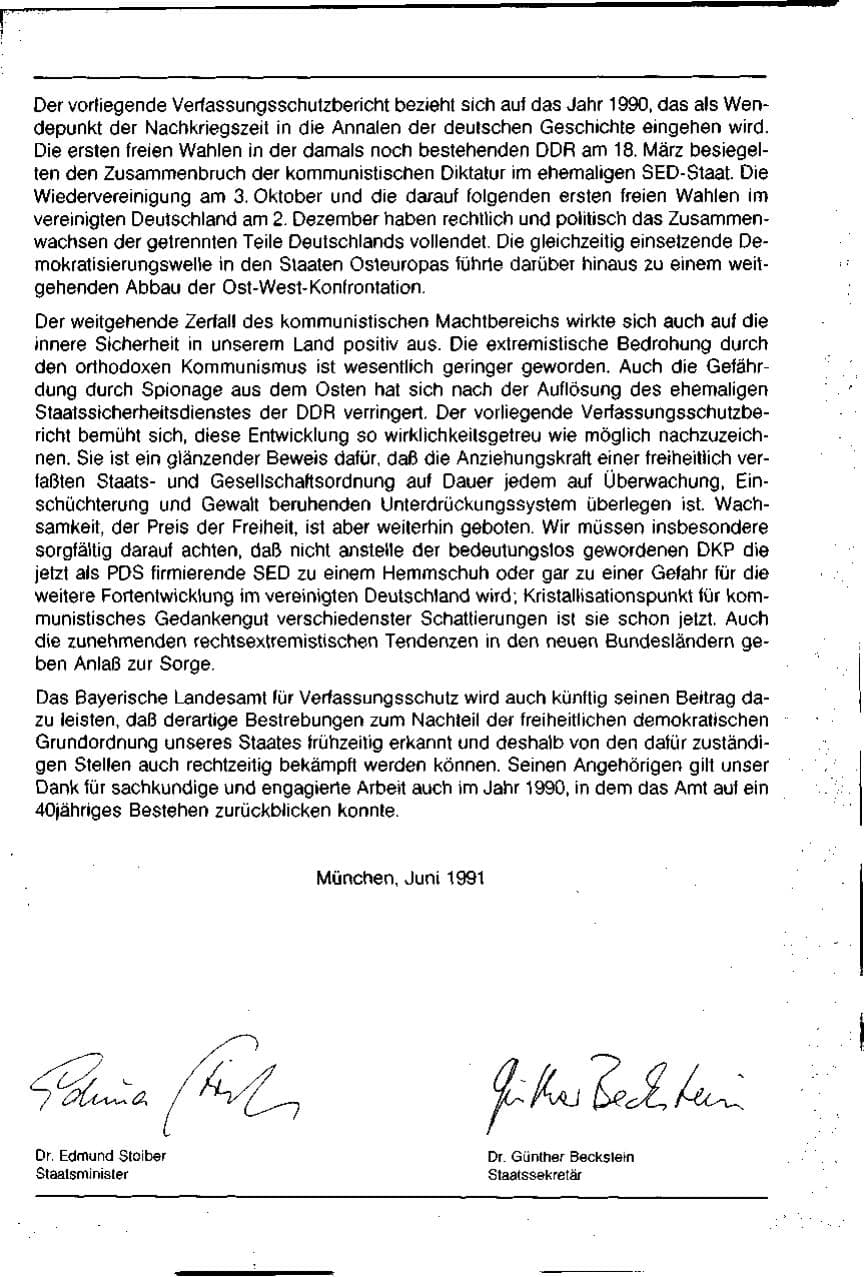 Seite 4 des Verfassungsschutzbericht 1990 Bayern